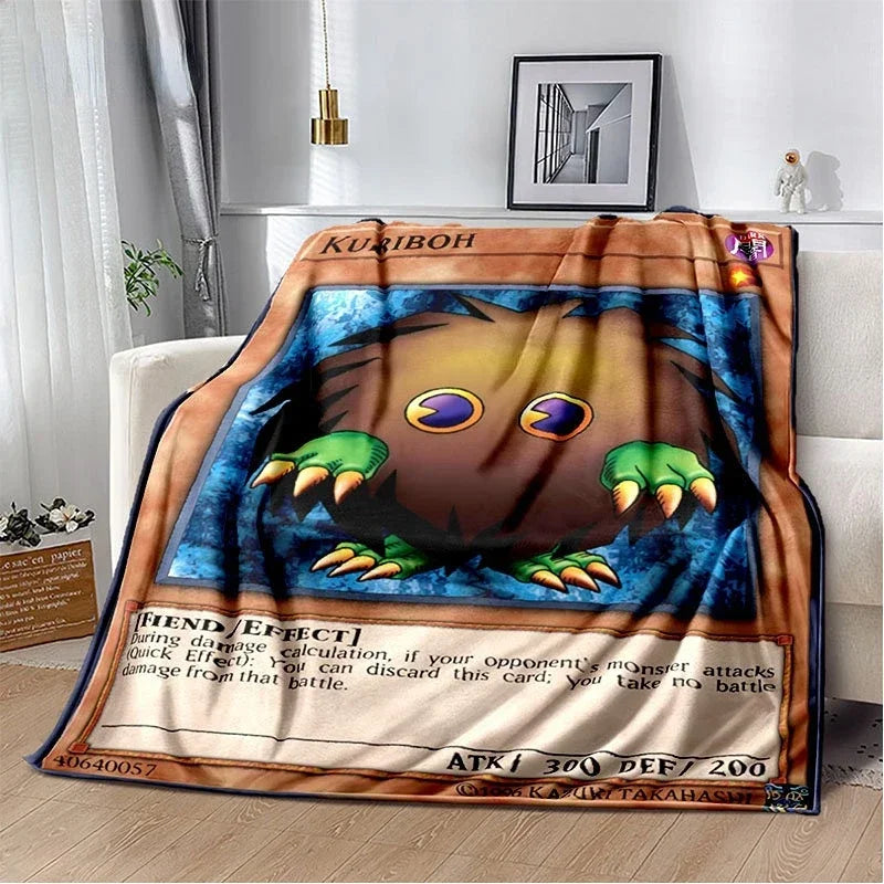 Anime Yu Gi Oh Card Throw Blanket Blue Eyes White Dragon Anime Home Decor