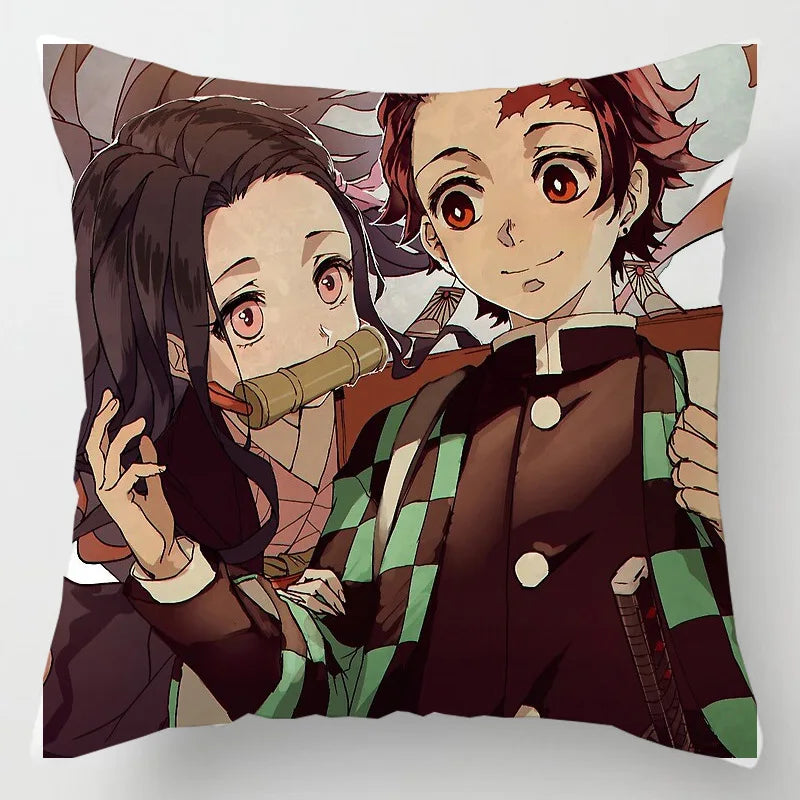 45 * 45CM Demon Slayer Kimetsu No Yaiba Pillowcase Home Decor Sofa