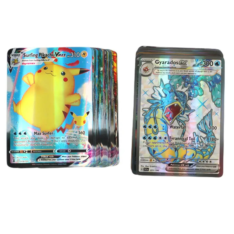 60/100Pcs Pokemon Cards Scarlet Violet EX Vstar Holographic English Letter Pokemon Rainbow Arceus Shiny trading card