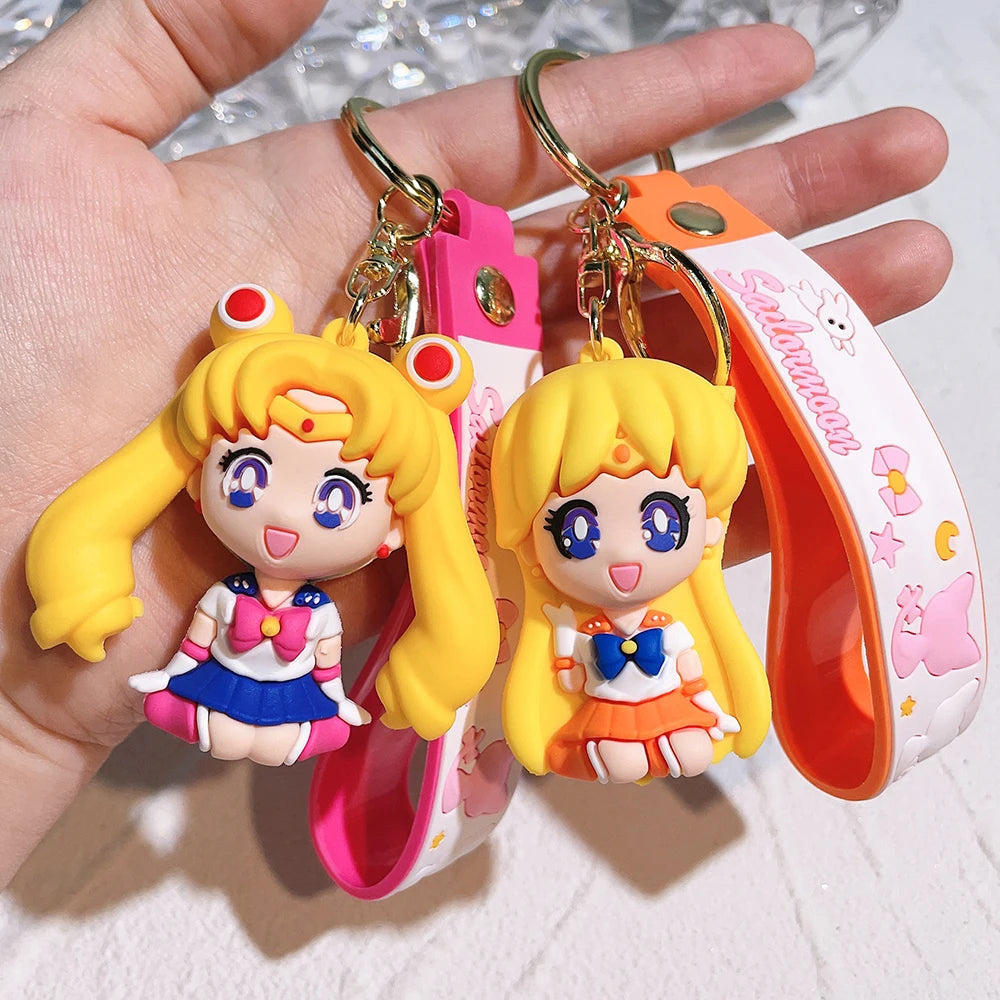 Anime Sailor Moon Keychain Cute Figure Doll Bag Pendant Keyring Car Key Chain Accessories