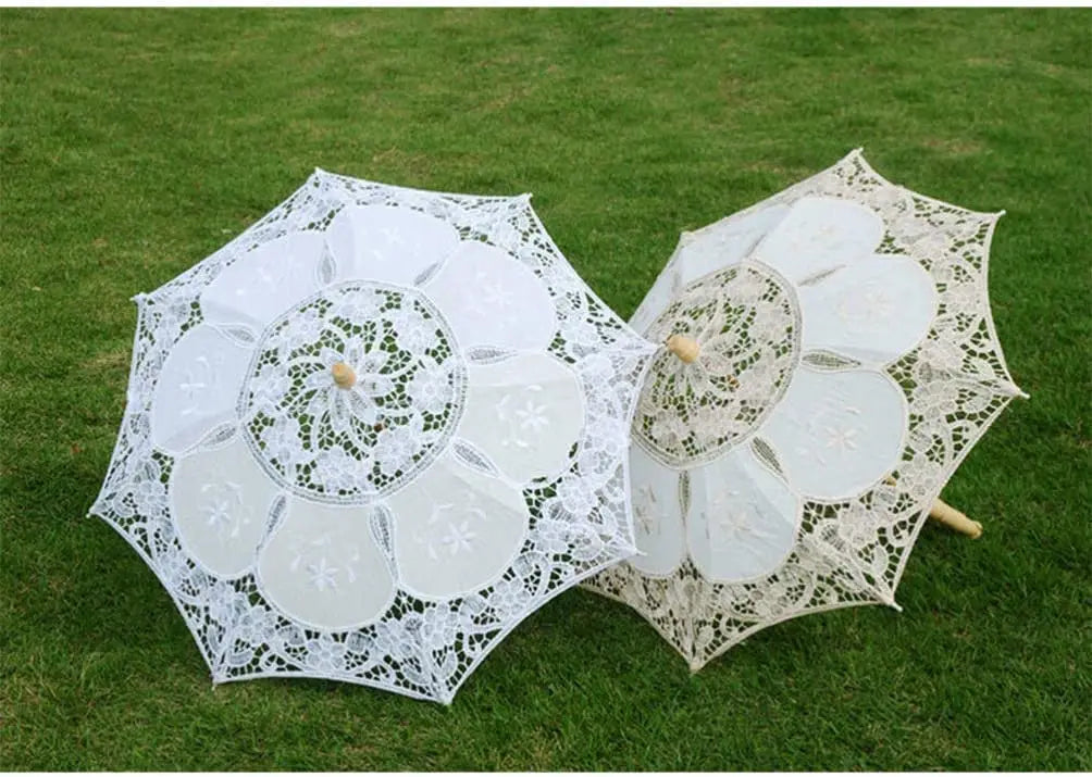 6/12PCS Vintage Lace Parasol Umbrellas Wedding Bridal Umbrella Photograph