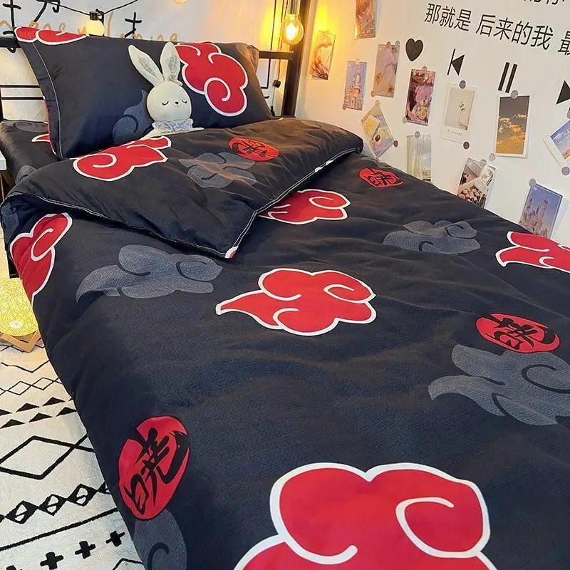 Naruto Akatsuki Bed 3/4cps Bedding Set Anime Prints Summer Winter Blankets For Bed