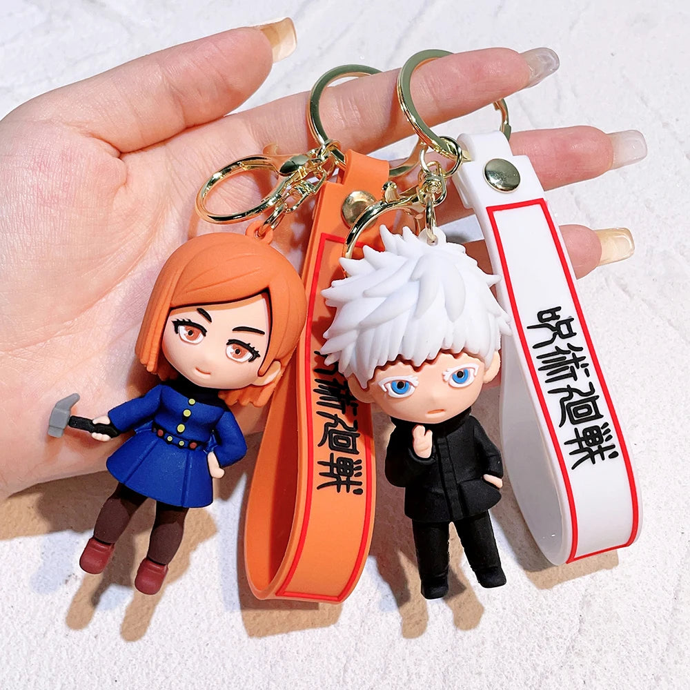 Anime Jujutsu Kaisen keychain Gojo Itadori Fushiguro Kugisaki Sukuna Kawaii Doll Keyrings