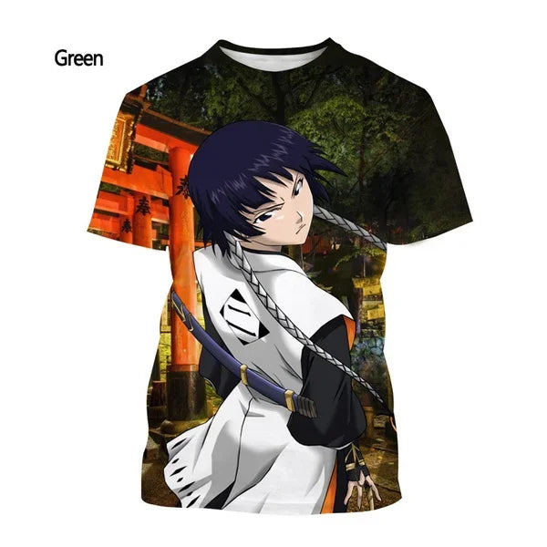 Casual Short-sleeved T-shirt Fashion Men's and Women's Japanese Anime BLEACH Printing T-shirt