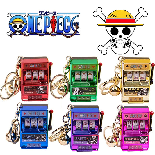 ONE PIECE keychain Casino Game Console Mini Fruit Slot Keychain