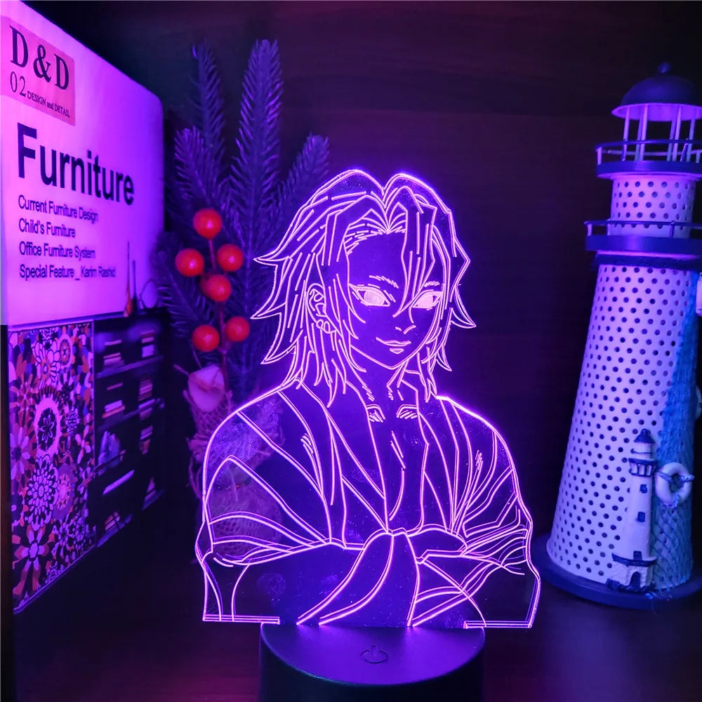 Demon Slayer Nezuko Tanjirou Zenitsu 3D Night Lights Kimetsu no Yaiba Akaza LED Figure Night Lamp