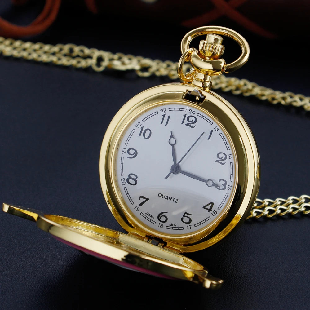 Fashion Sakura Pocket Watch Anime Necklace Pocket Watch