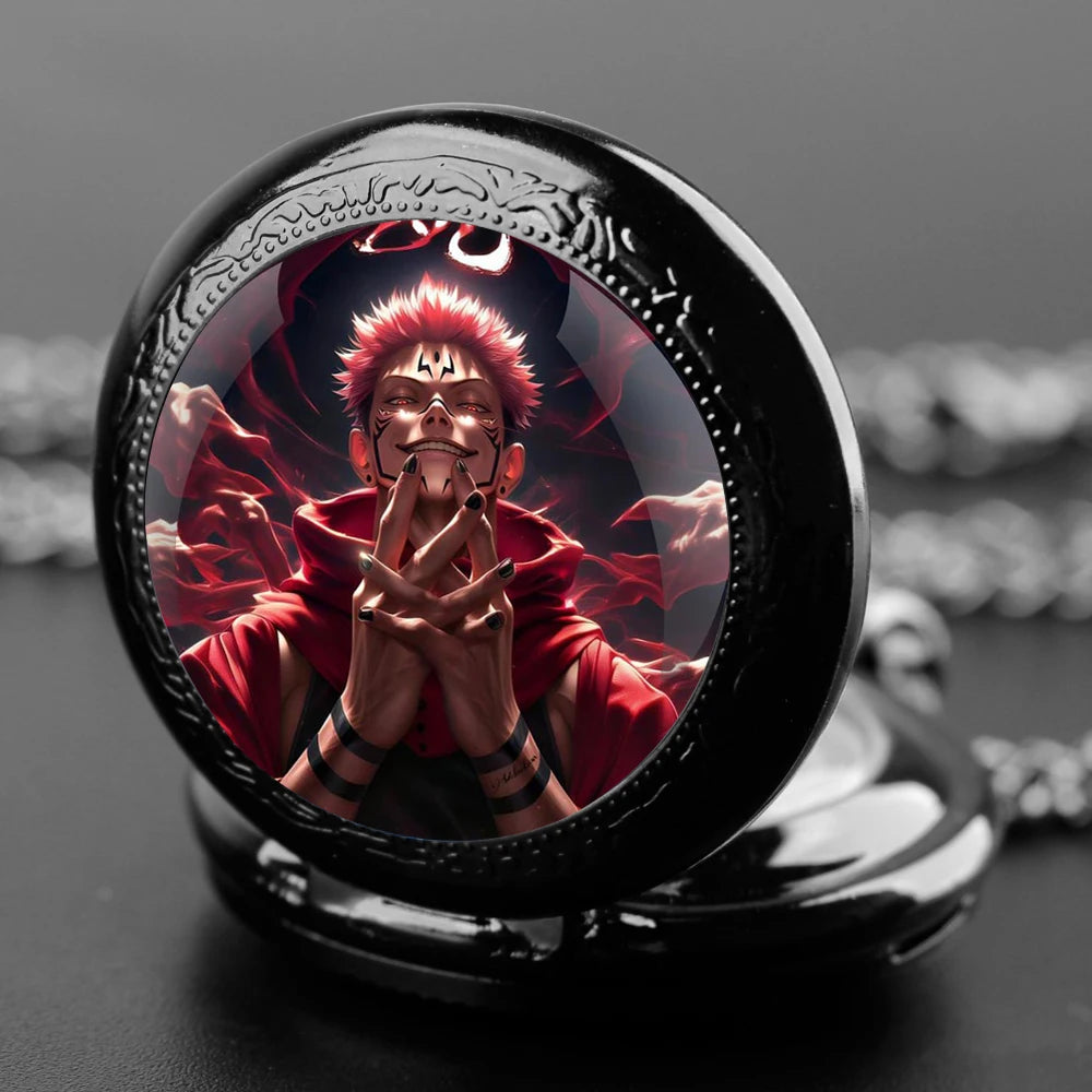 Jujutsu Kaisen Pocket Watch Elegant Exquisite Clock With Necklace Chain Anime