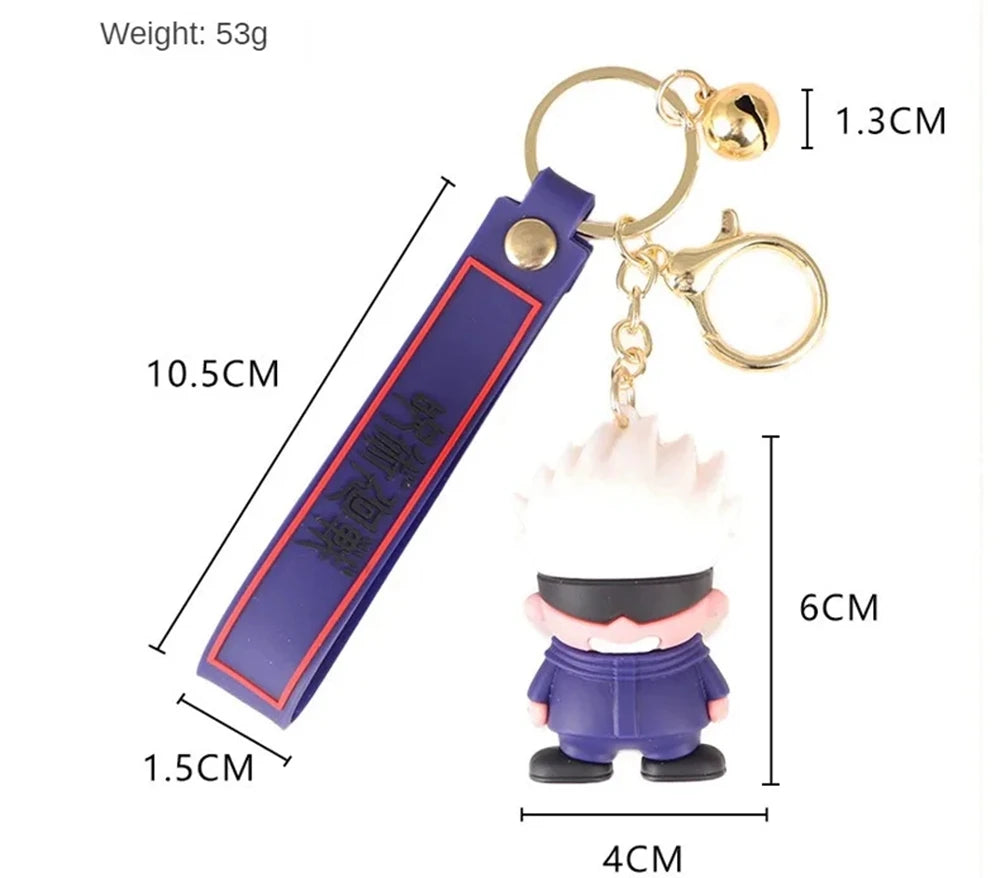 Anime Jujutsu Kaisen keychain Gojo Itadori Doll Keyrings for Bag Pendant