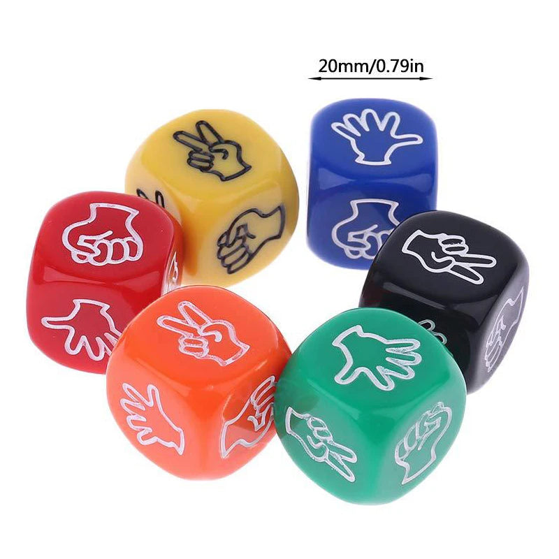 5Pcs Funny Dice Finger Guessing Game Rock Paper Scissors