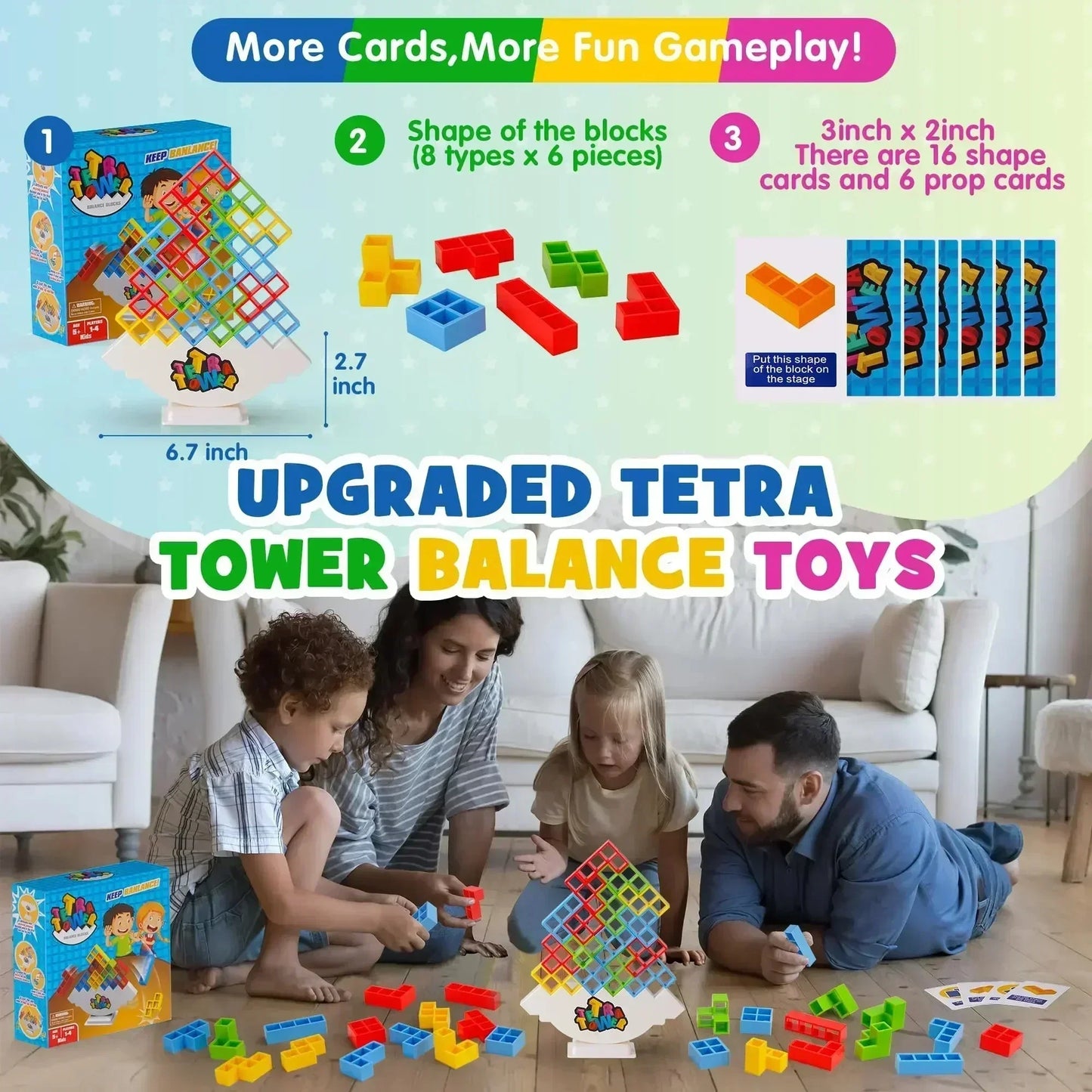 Puzzles Tetra Tower Fun Balance Stacking Building Board Game