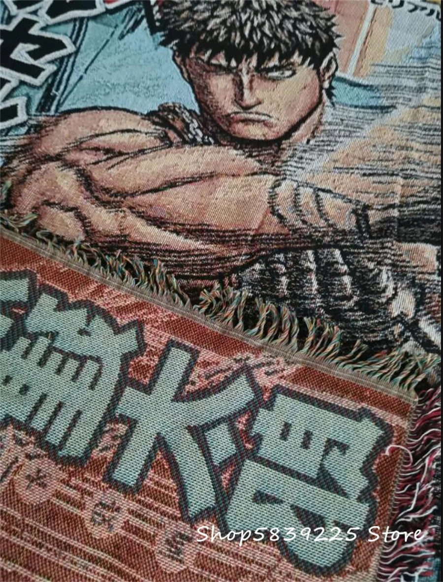 Anime Cotton Woven Blanket Rug Throw