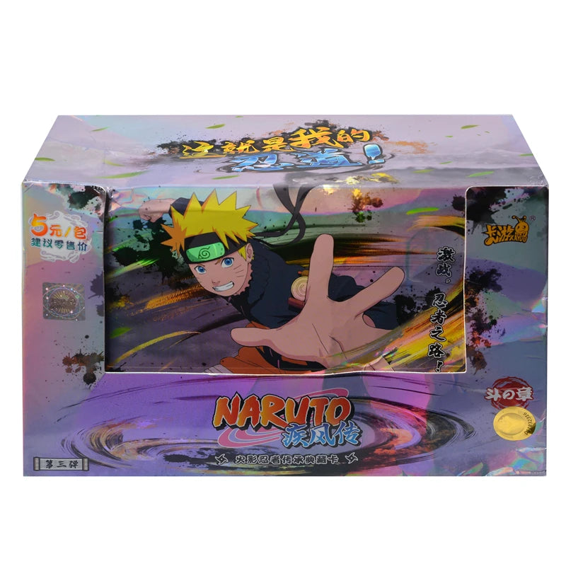 KAYOU Original Naruto Cards Uzumaki Sasuke Ninja Game Cards Box Flash Cards