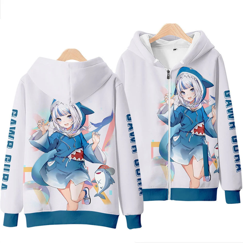 Gawr Gura Kawaii Girls Women Hoodies Casual Harajuku