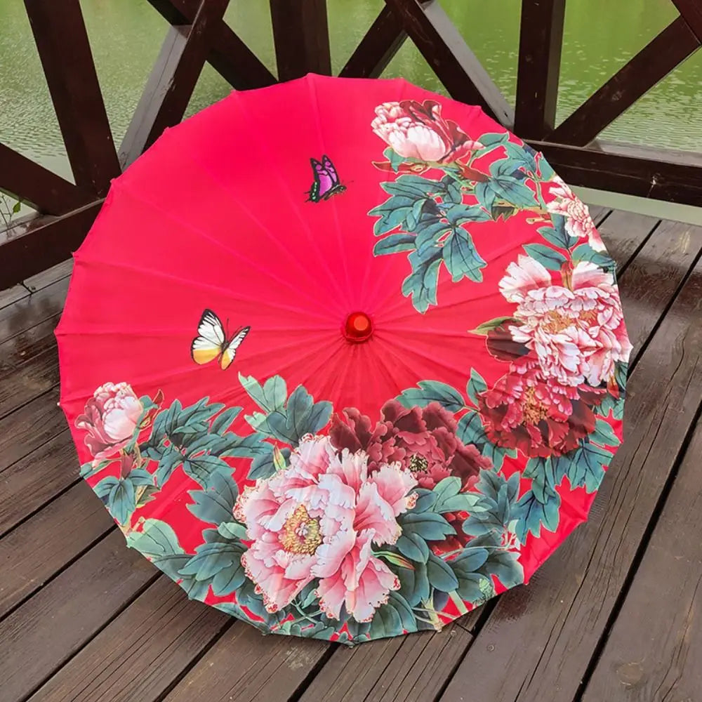 Handmade Oiled Paper Umbrella Decorative Hanging Silk Umbrella Patterned Colorful