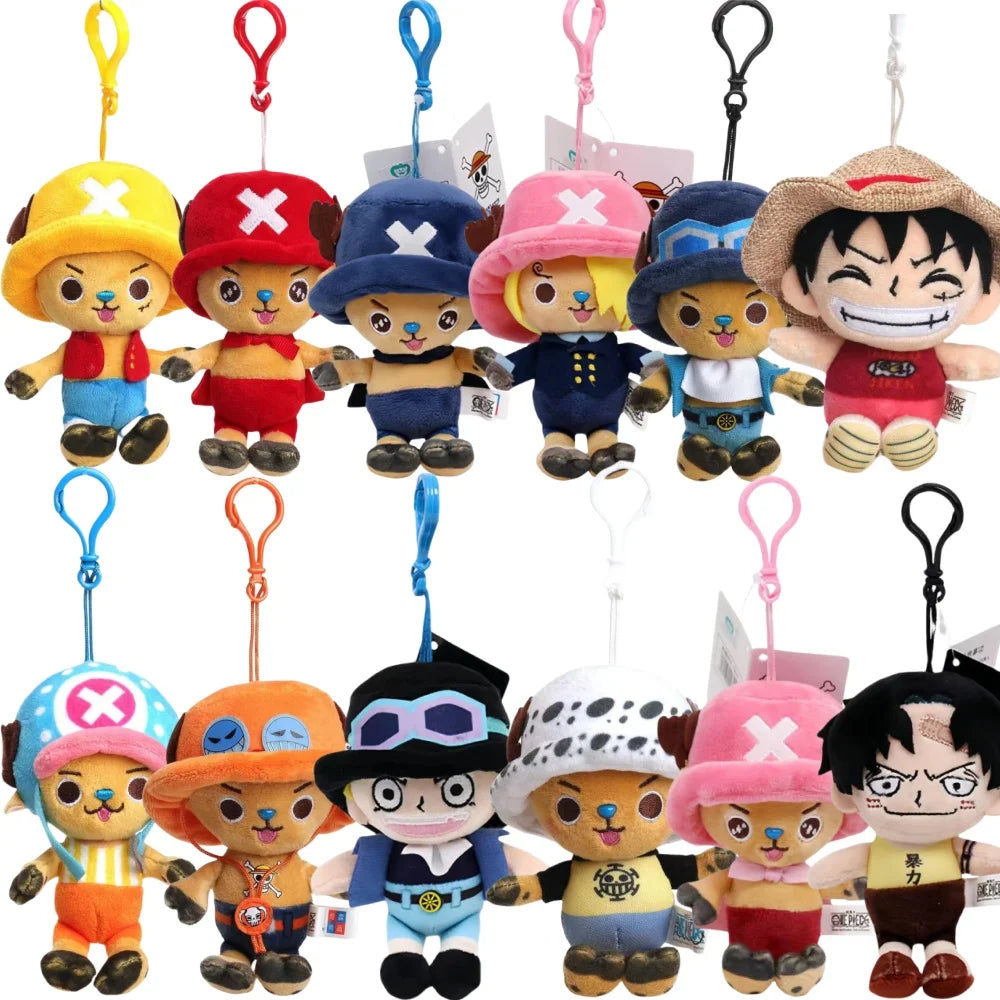 12cm/4.72in One Piece Original Kawaii Plush Keychain Chopper Soft Stuffed Plush Doll Keychain Handbag Ornaments