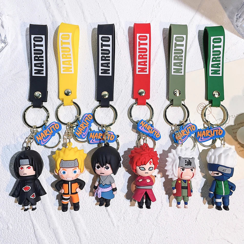 Naruto Cute Doll Pendant Anime Figures Nine Tailed Mode Pain Yahiko Fashion Backpack Keychain Bag Keyring Pendant