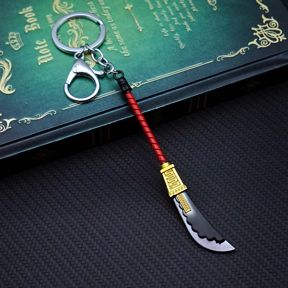 Anime White Beard Keychain Edward Newgate Sword Weapon Key Chain