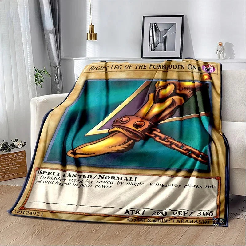 Anime Yu Gi Oh Card Throw Blanket Blue Eyes White Dragon Anime Home Decor