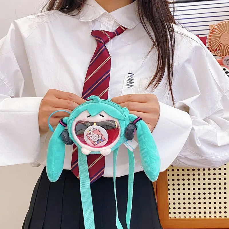 Hatsune Miku Coin Purse Shoulder Bag 14Cm Headphone Bag Plush Crossbody Bag