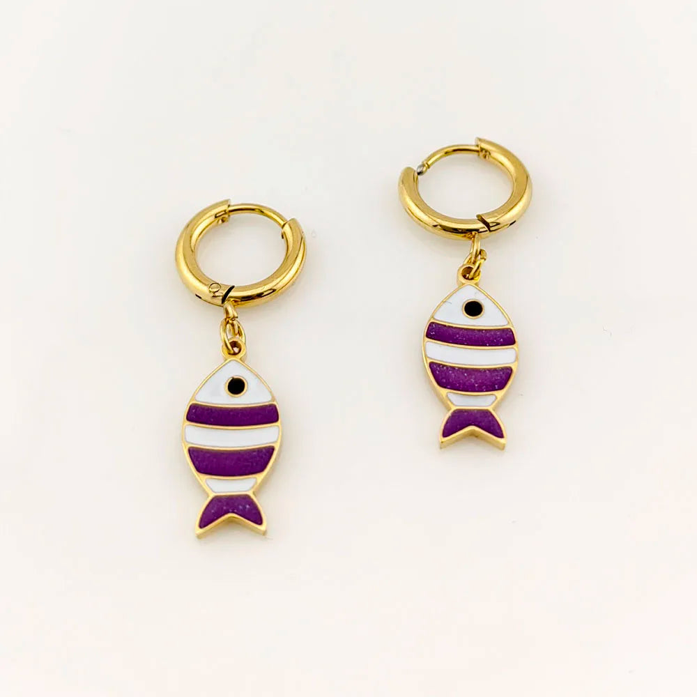 Fish Hoop Earrings