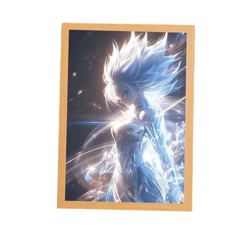 Anime Figure Dragon Ball Light Painting Photo Frame Goku Vegeta Led Night Light