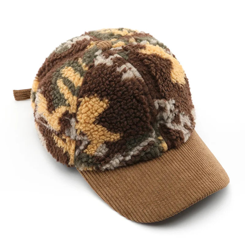 FS Luxury Brand Corduroy Baseball Caps For Men Brown Green Camouflage