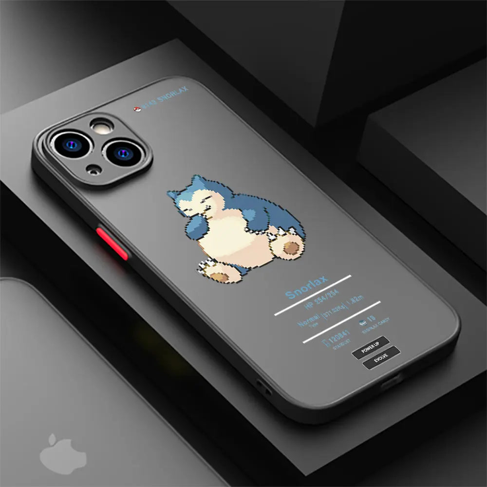 Case For Apple iPhone 11 15 Plus 14 13 Pro Max 12 Mini XR X XS 7 8 6 6S Luxury Funda SE 7+ 8+ Phone Cover Pokemon Snorlax Cute