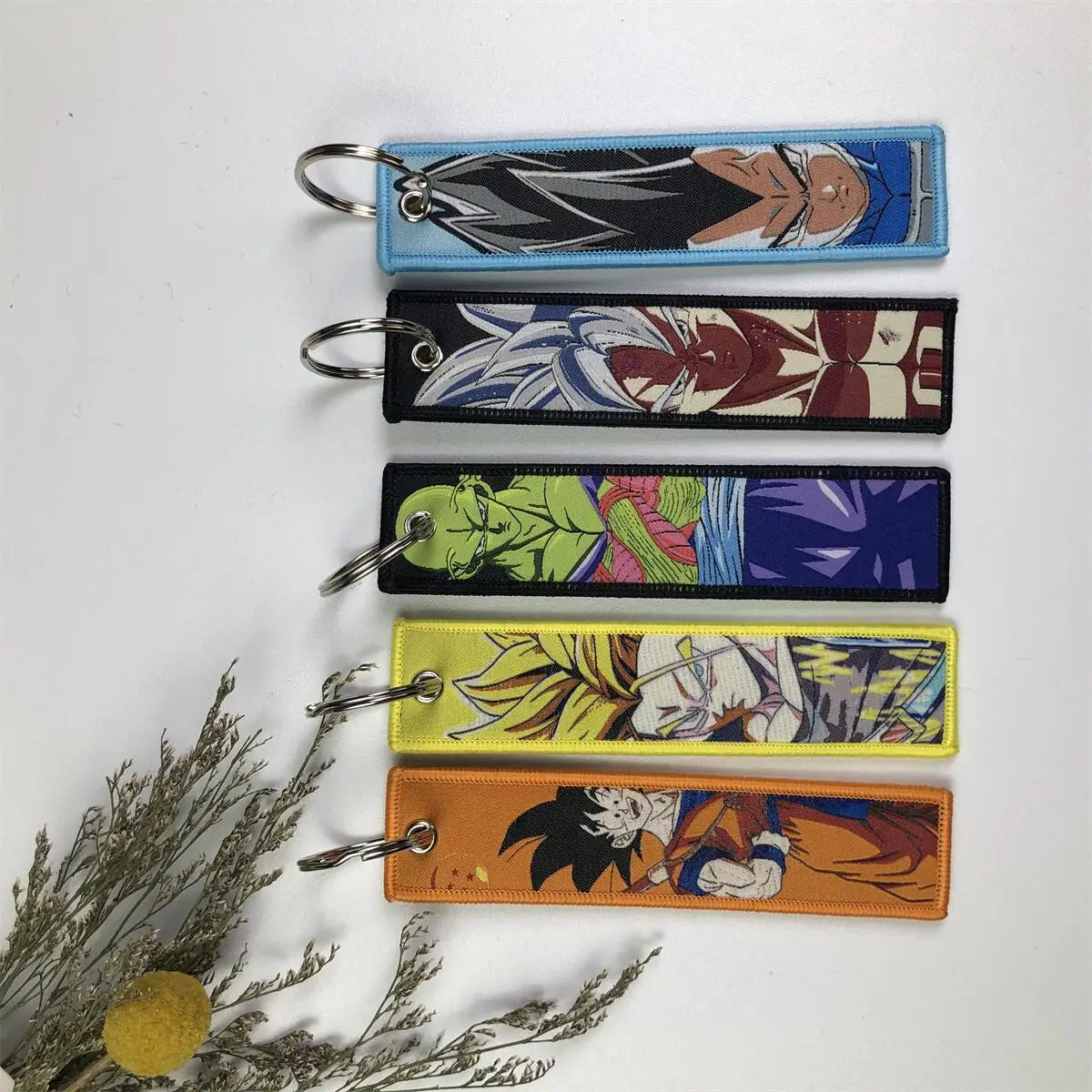 Dragon Ball Jet Keychains Embroidered Anime Key Tags