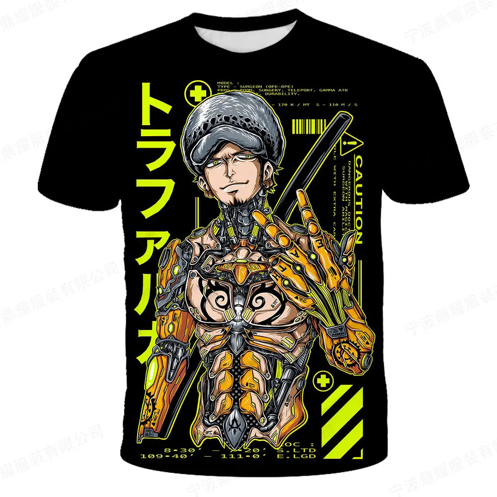 Japanese anime One Piece cartoon children's adult 3D printed top T-shirt One Piece boy's cartoon top T-shirt