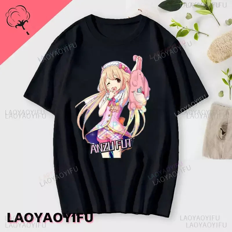 If You Work You Lose - Anzu Futaba Version T-Shirt Anime Cotton T-shirt