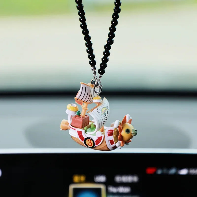 Anime One Pieces Pirates Boat Going Merry/ Thousand Sunny Grand Pirate Ship Car Pendant Action Figure