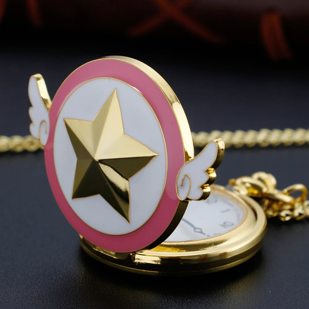 Fashion Sakura Pocket Watch Anime Necklace Pocket Watch