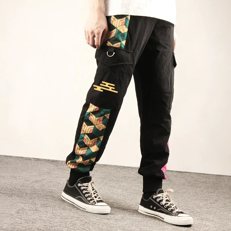 Anime Overalls Kamado Tanjirou Agatsuma Zenitsu Tomioka Giyuu Sweatpants Casual Cargo Pants Fashion Unisex