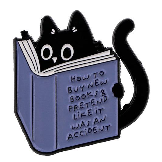 Whiskers & Words Pin: The Bookish Cat