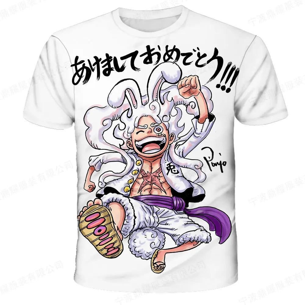 Japanese anime One Piece cartoon children's adult 3D printed top T-shirt One Piece boy's cartoon top T-shirt