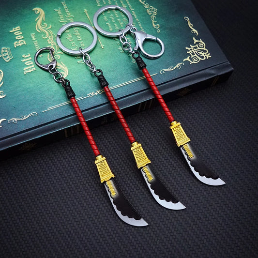 Anime White Beard Keychain Edward Newgate Sword Weapon Key Chain