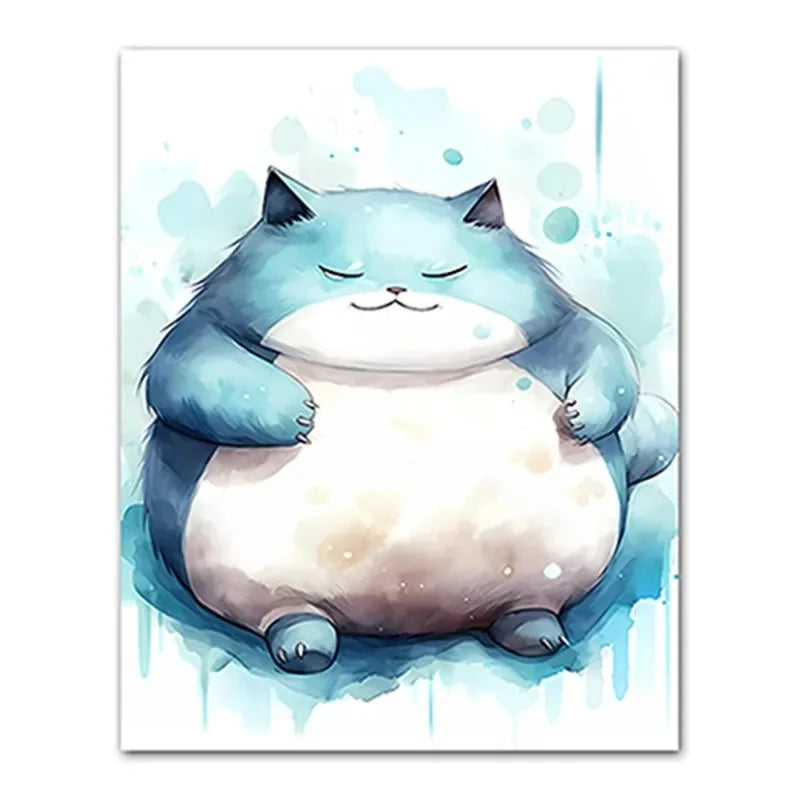 Anime Pokemon Canvas Painting Bulbasaur Charmander Squirtle Poster and Print Watercolor Wall Art