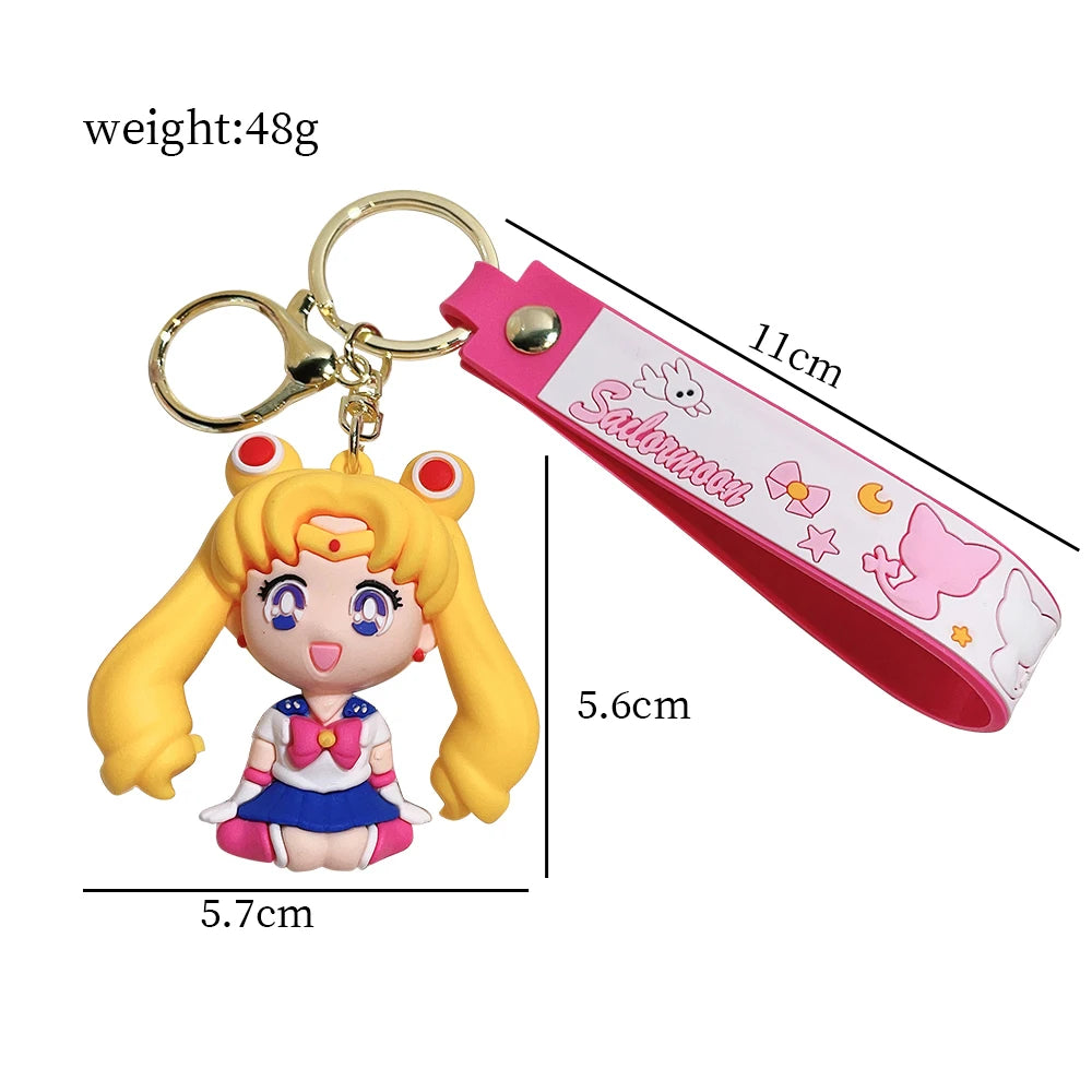 Anime Sailor Moon Keychain Cute Figure Doll Bag Pendant Keyring Car Key Chain Accessories