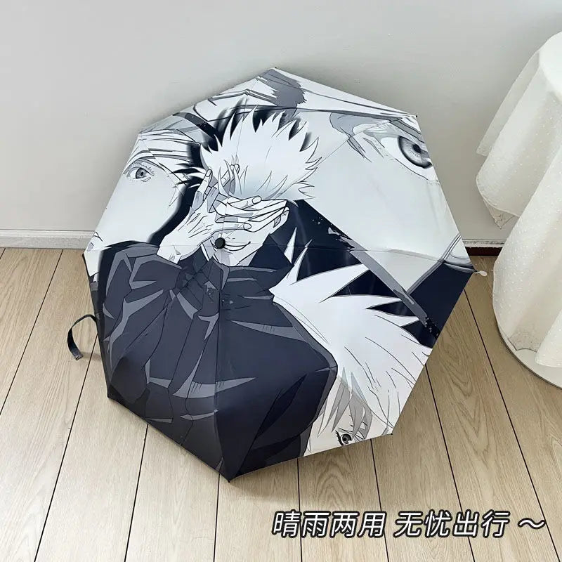 Jujutsu Kaisen Gojo Satoru Print Portable Rain or Shine Automatic Umbrella