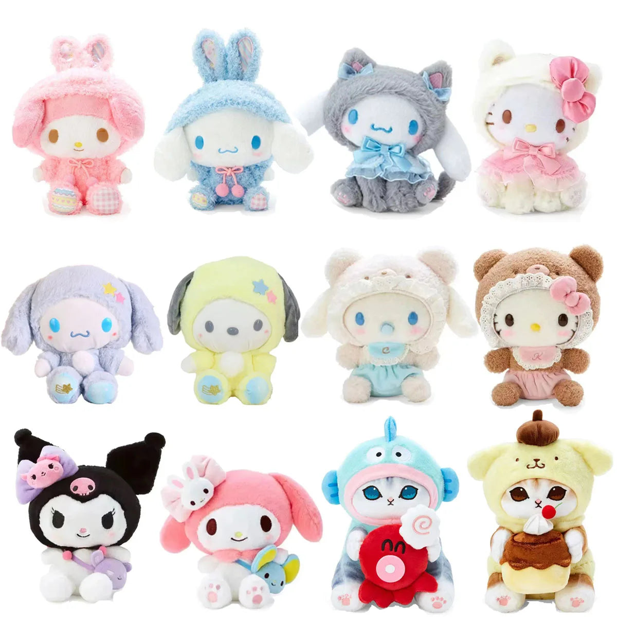 Sanrio Plush Kawaii Hello Kitty My Melody Room Decor Kuromi Plushie Cinnamoroll Doll Plush Keychain