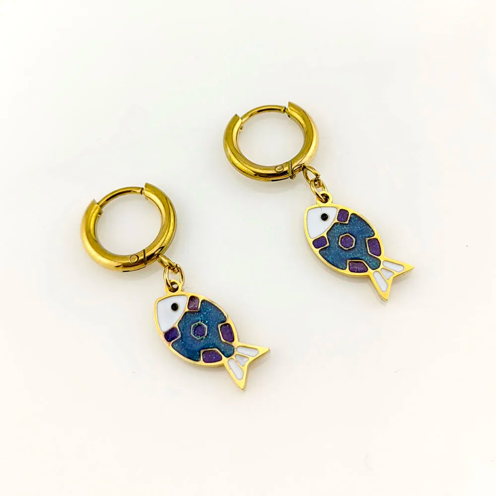 Fish Hoop Earrings