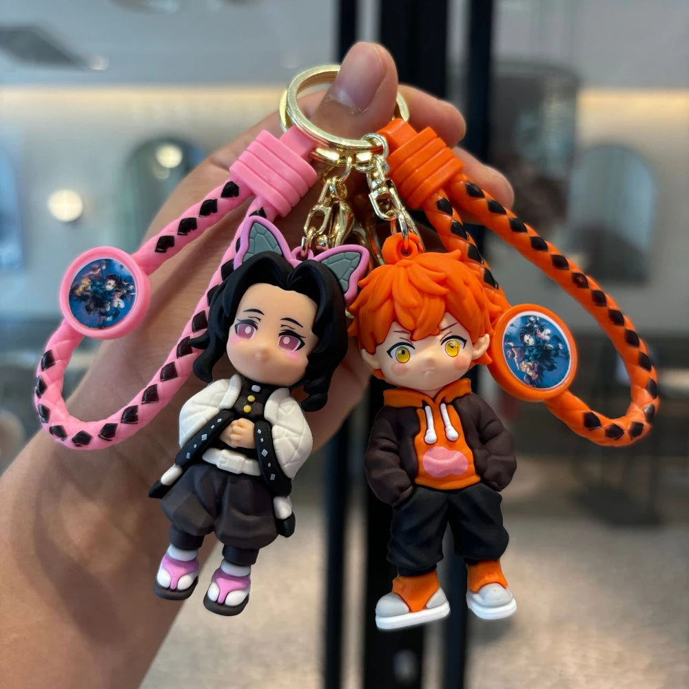 New Demon Slayer Kimetsu No Yaiba Characters Bag Pendant Car Key Chain Ring Fans