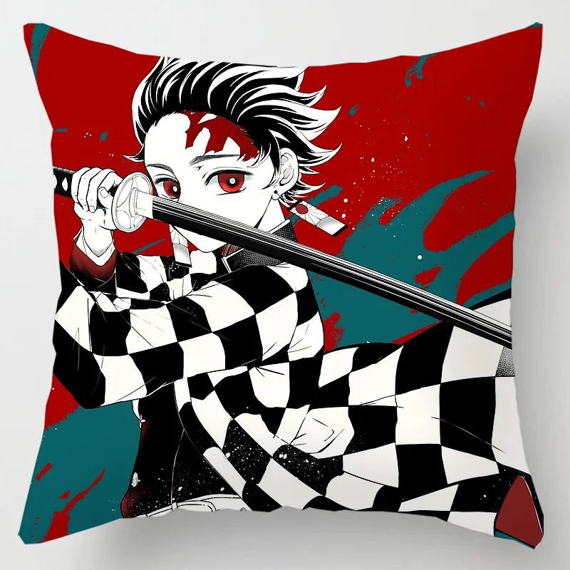 45 * 45CM Demon Slayer Kimetsu No Yaiba Pillowcase Home Decor Sofa