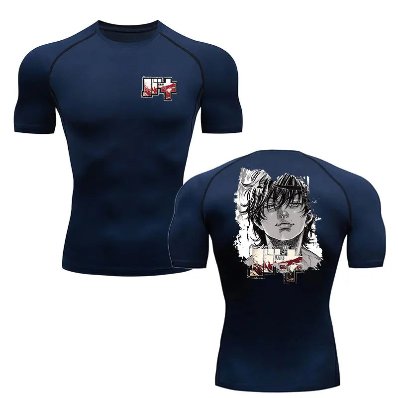 Anime Baki Hanma Men'S T Shirt Gym Fitness Boxing Outdoor Training