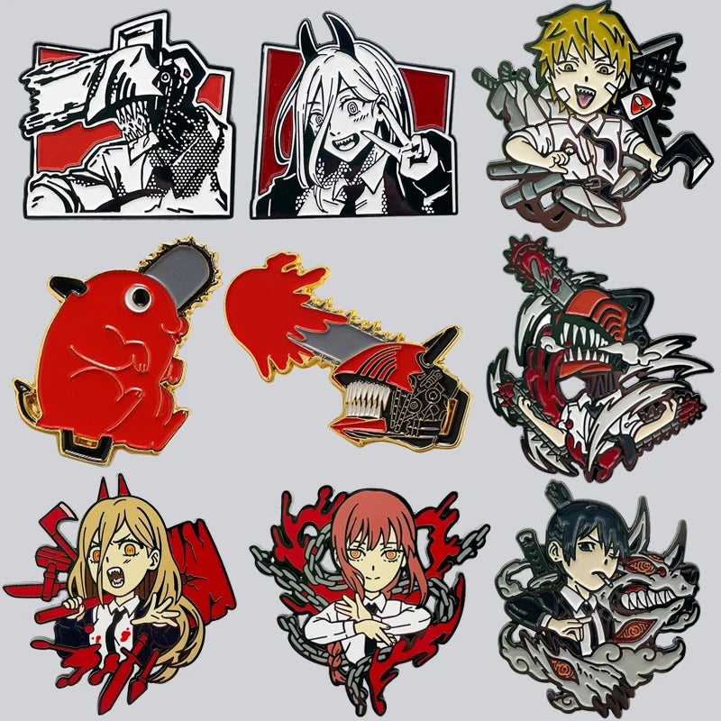 Chain Saw Anime Cool Enamel Pin Brooches