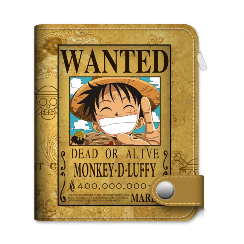 Anime One Piece Luffy Peripheral Wallet Button Tie Retro