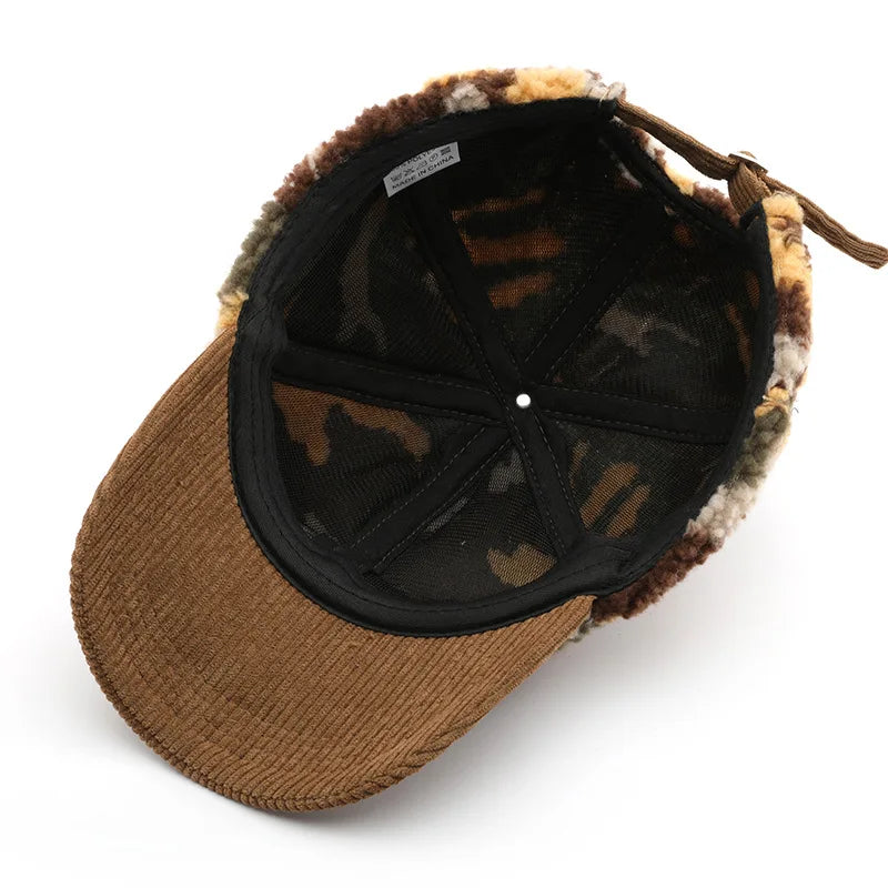 FS Luxury Brand Corduroy Baseball Caps For Men Brown Green Camouflage