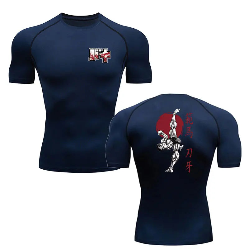 Anime Baki Hanma Men'S T Shirt Gym Fitness Boxing Outdoor Training