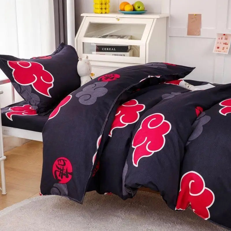 Naruto Akatsuki Bed 3/4cps Bedding Set Anime Prints Summer Winter Blankets For Bed